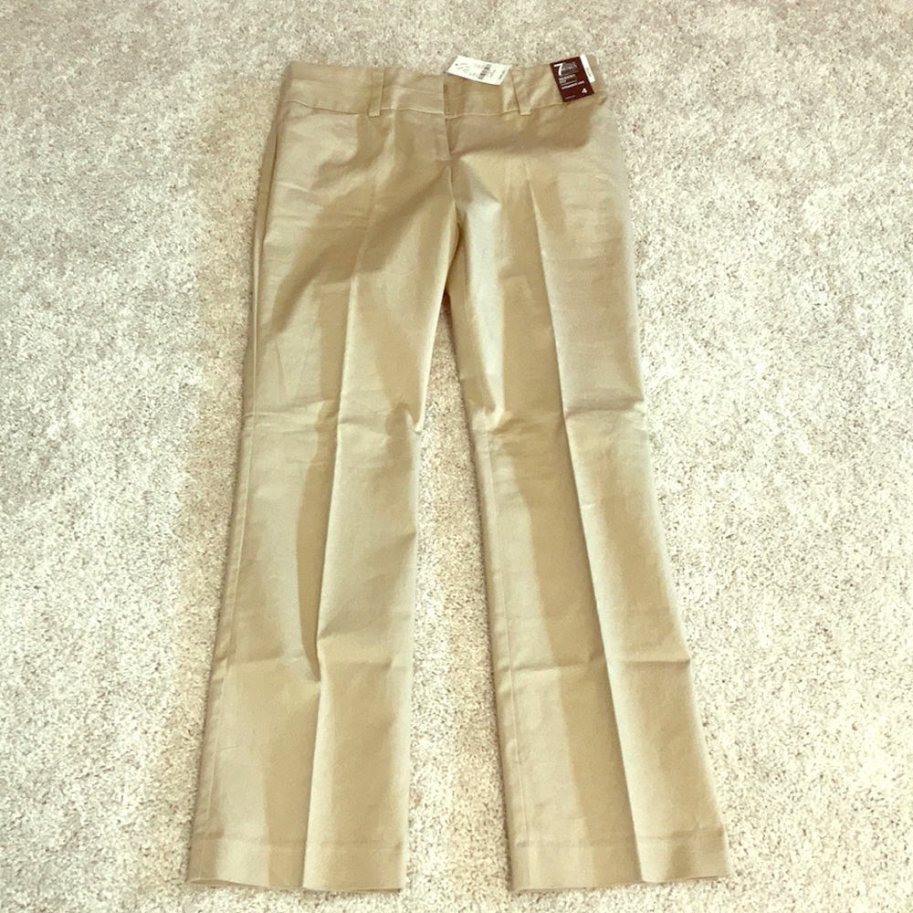 Khaki Straight Leg Pants